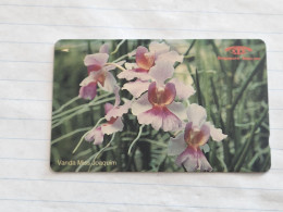 SINGAPORE-(16SIGA-a)-Vanda Miss Joaquim-(157)(16SIGA-022337)($10)(1/1/1992)-used Card+1card Prepiad Free - Singapore