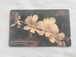 SINGAPORE-(16SIGC-c)-Dendrobium Hawaiian Beauty-(160)(16SIGC-104033)($10)(1/1/1992)-used Card+1card Prepiad Free - Singapore