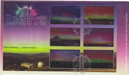 Polaire Néozélandais, FDC TP BF Southern Lights (aurores Boréales) Obl. Cachet Argenté 8 Février 2017 - FDC