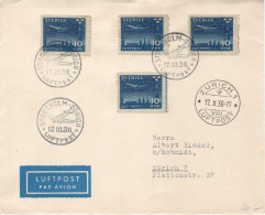 Sweden / Schweden-Schweiz / Suisse 1938 FFC Erstflugbrief II - Brieven En Documenten