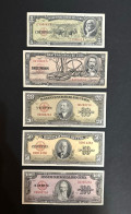 CUBA LOTE 5 BILLETES 1958 (5/10/20/50/100) - Cuba