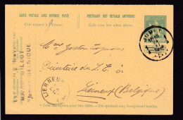 DDFF 451 - Entier Pellens T4R JUMET 1A En 1914 Vers Lierneux - COBA 15 EUR S/TP Détaché - Marc Gillot - Cartes Postales 1909-1934