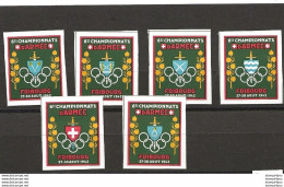 406 - 54 - 6 Timbres Non-dentelés Neufs "6e Championnats D'Armée Fribourg 1942" - Viñetas