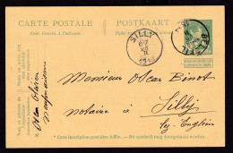 DDFF 453 - Entier Pellens T2R BELOEIL 1913 Vers SILLY - COBA 8 EUR S/TP Détaché - Origine NEUFMAISON - Postkarten 1909-1934