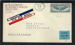 ETATS UNIS P.A. Ca.1940: LSC De DENVER Pour Genève (Suisse) - 1c. 1918-1940 Covers