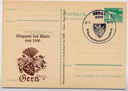 WAPPEN GERA DDR P84-16-86 C146 Postkarte Zudruck Sost. 1986 - Omslagen