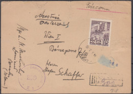 ⁕ Poland 1952 ⁕ Censored Registered Mail, Mi.718 ⁕ Postcard (damaged) - Covers & Documents