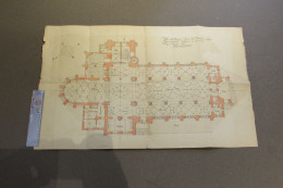 EGLISE ST.vincent  A LIEGE/FETINNE - PLAN D'ENSEMBLE  DE L'EGLISE -DRESSE A LIEGE LE 282/05/1910-SIGNE DE L'ARCHITECTE - Architektur