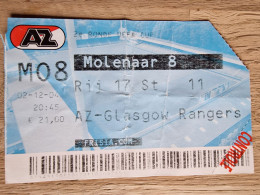 Ticket AZ Alkmaar - Glasgow Rangers - 2.12.2004 - UEFA Cup - Football Soccer Fussball Calcio - - Tickets D'entrée