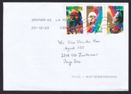 France: Cover To Netherlands, 2023, 3 Stamps, Musician, Music, Louis Armstrong, Ella Fitzgerald (minor Damage) - Lettres & Documents