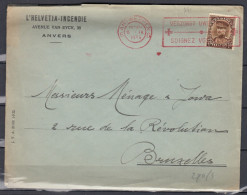 Brief Van Antwerpen 6 Naar Bruxelles Verzorgt Uwe Tanden (Rode Stempel) - 1931-1934 Chepi