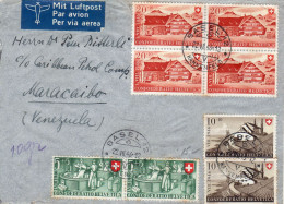 Switzerland / Suisse / Schweiz-Venezuela 1946 Full Set Of Propatria Airmailed Cover - Storia Postale