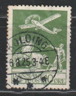 DANEMARK - Poste Aérienne : N°1 Obl (1925-30) 10 Ore Vert - Luftpost