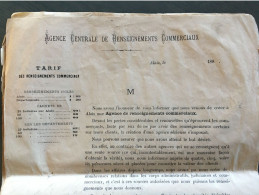 Alais / Alès - 1880 - Document Annonçant La Création à Alais D'une Agence Centrale De Renseignements Commerciaux. - Banca & Assicurazione