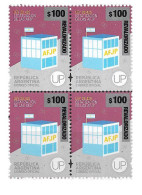 #75336 ARGENTINA 2023 NEW EMERGENCY OVERPRINTED REVALORIZADO DEFINITIVES 100 Ps UP AFJP MNH BLx4 SCARCE - Ongebruikt