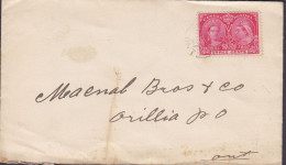Canada MARKHAM Ont. 1897 Cover Brief Lettre ORILLA (Arr.) 3c. Victoria 1837-97 Jubilee Stamp Timbre (2 Scans) - Storia Postale