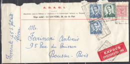 Expres Brief Met Spoorwegstempel Flenu-Produits Paturages - 1953-1972 Lunettes