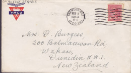 Canada  Y.M.C.A. Cachet ON ACTIVE SERVICE, TRENTON Ont. M.P.O. 303, 1943 Cover Brief Lettre DUNEDIN New Zealand (2 Scans - Storia Postale