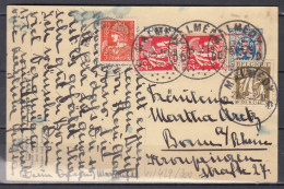 Postkaart Van Malmedy Naar Rhein - 1932 Ceres Und Mercure