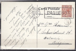 Postkaart Van Plymouth Naar Antwerpen (Belgie) Paquebot - Lettres & Documents