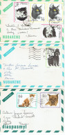 Pologne 3 Lettres Affranchies Avec Timbres Chiens Et Chats N° 1232-1233 1237 1234-1235 Laboatoire Dyaspasmyl - Storia Postale