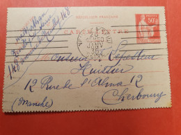 Entier Postal Paix De Neuilly/Seine Pour Cherbourg En 1935  - Ref  2978 - Kartenbriefe
