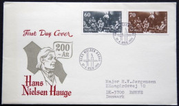 Norway 1971  Hans Nielson Hauge Church Reformer MiNr.625-26  FDC (lot 1796 ) - FDC