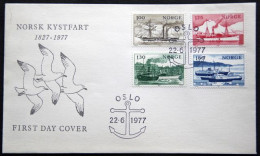 Norway 1977  Norwegian Coasting  MiNr.747-50   (lot 1918 ) Ships - FDC