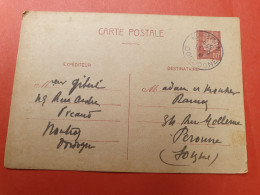 Entier Postal Pétain De Nontron Pour Péronne En 1941 - Ref  3001 - Standard Postcards & Stamped On Demand (before 1995)