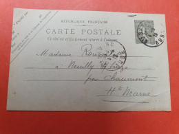 Entier Postal Semeuse De Ste Savine Pour Neuilly/Suize Par Chaumont En 1918 - Ref  3008 - Standard Postcards & Stamped On Demand (before 1995)