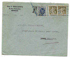 Bruxelles 1935 Vers DISON ( Barré) Cachet Au Verso DISON  T De Taxe Baré 2 X 337 + 285 - 1932 Ceres Y Mercurio
