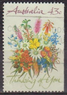 Voeux Et Remerciements - AUSTRALIE - Bouquet De Fleurs - N° 1183 - 1990 - Usados