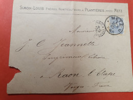 Enveloppe Commerciale De Metz  Pour Raon L'Etape En 1885  - Ref  3022 - Brieven En Documenten