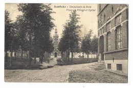 Sombeke   -   Dorpplaats En Kerk    -    1922   Naar St. Niklaas - Waasmunster