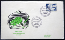 Norway 1967  FIRST FLIGHT TRANS ASIAN EXPRESS  ( Lot 2275 ) - Storia Postale