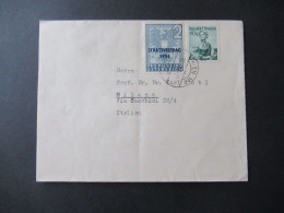 Österreich 1955 Staatsvertrag 1955 Mi.Nr.1017 MiF Mit Freimarken Trachten Tagesstempel Wien 101 Nach Milano Italien - Briefe U. Dokumente