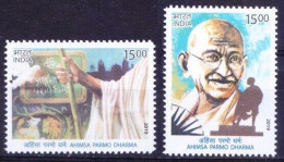 INDIA 2019 Mahatma Gandhi Ahimsa Parmo Dharma Dove Peace Set MNH P.O Fresh & Fine - Mahatma Gandhi