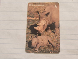 SINGAPORE-(1SAND)-Rhinoceroses-(164)(1SAND-004137)($20)(tirage-60.000)-used Card+1card Prepiad Free - Singapore