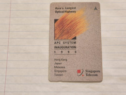 SINGAPORE-(1SAPA)-Apc System-(165)(1SAPA-047097)($5)(tirage-350.000)-used Card+1card Prepiad Free - Singapore
