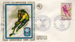 FDC FRANCE - JO DE GRENOBLE 1968 HOCKEY SUR GLACE - 27 JANVIER 1968 - 38 GRENOBLE - Winter 1968: Grenoble