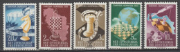 YOUGOSLAVIE - 1950 - YVERT N°549/553 ** MNH - COTE = 67.5 EUR. - ECHECS / CHESS - Nuovi