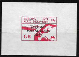1971 Great Britain British Postal Strike 1971  ** MNH ** Europa Mail Delivery GB 20p ** Ovp. Last Day Postal Strike - Emissione Locali