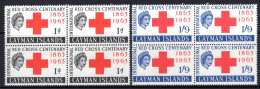 Cayman Islands 1963 Red Cross Centenary Blocks Of 4 Set MNH (SG 181-182) - Cayman Islands