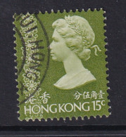 Hong Kong: 1973/74   QE II     SG284w      15c   [Wmk Crown To Left Of CA]      Used - Gebraucht