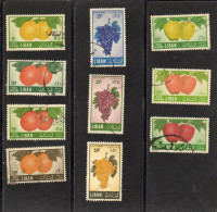 Liban: Année 1955, (fruits Divers) Lot De 10valeurs PA 118/127 Oblitérés - Liban