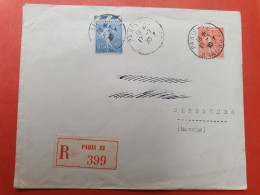 Enveloppe En Recommandé De Paris Pour Cherbourg En 1930 - Ref  3042 - 1921-1960: Période Moderne