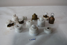 C298 Ancien Lot De Pièces - Luminaire - Céramique - Prise 2 - Luminaires & Lustres