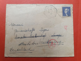 Enveloppe De Carentan Pour L'Allemagne En 1943 Avec Cachet De Contrôle - Ref  3044 - 1921-1960: Moderne