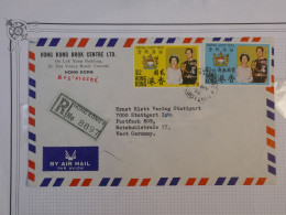 DG2 HONG KONG CHINA BELLE LETTRE RECO.  1975 A STUTTGART  GERMANY +ROYAL VISIT +AFF. INTERESSANT+++ - Brieven En Documenten