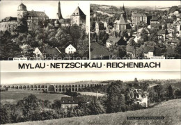 41613141 Mylau Burg Ortsansicht Reichenbach Goeltzschtalbruecke Eisenbahnbruecke - Mylau